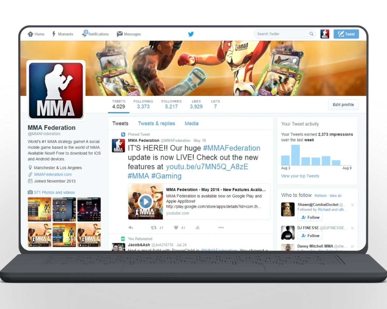 MMA Federation community forum and player activity