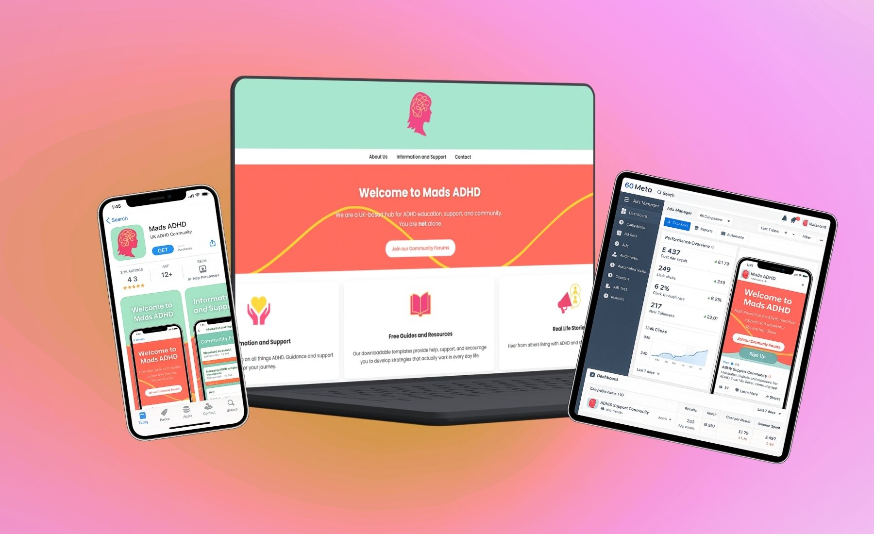 Wide showcase image for Mads ADHD brand or website