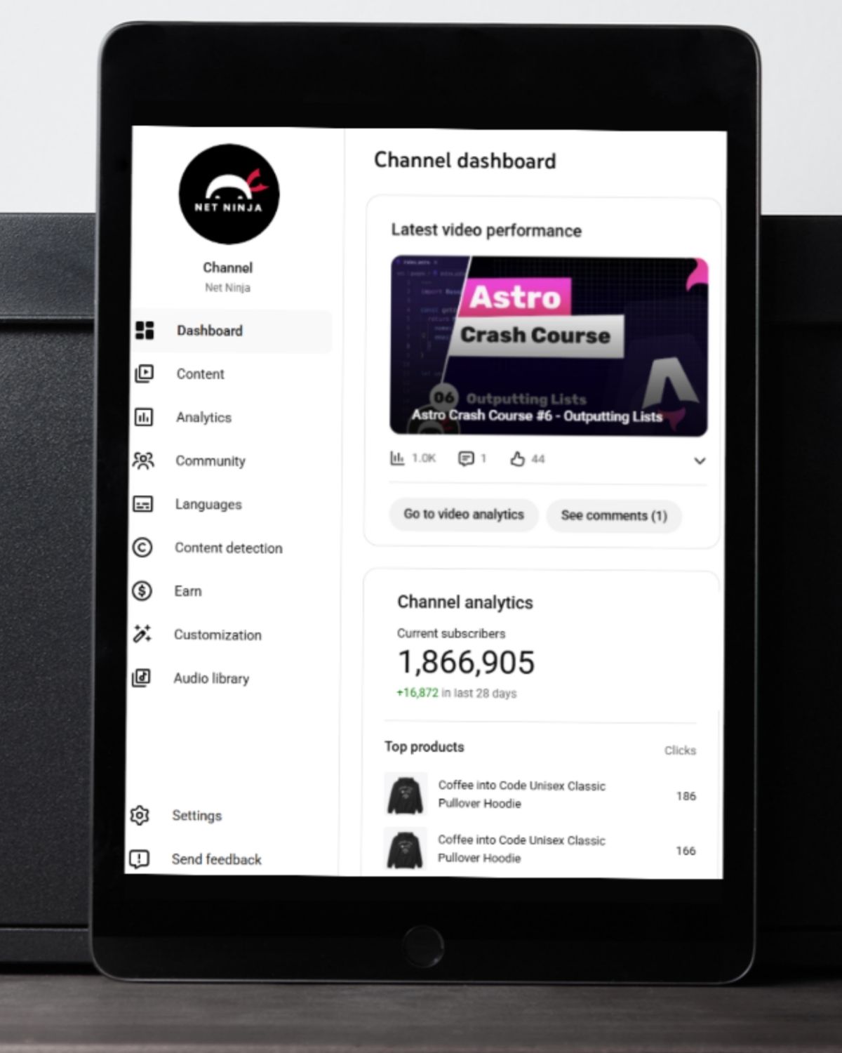 Net Ninja campaign creative or course page