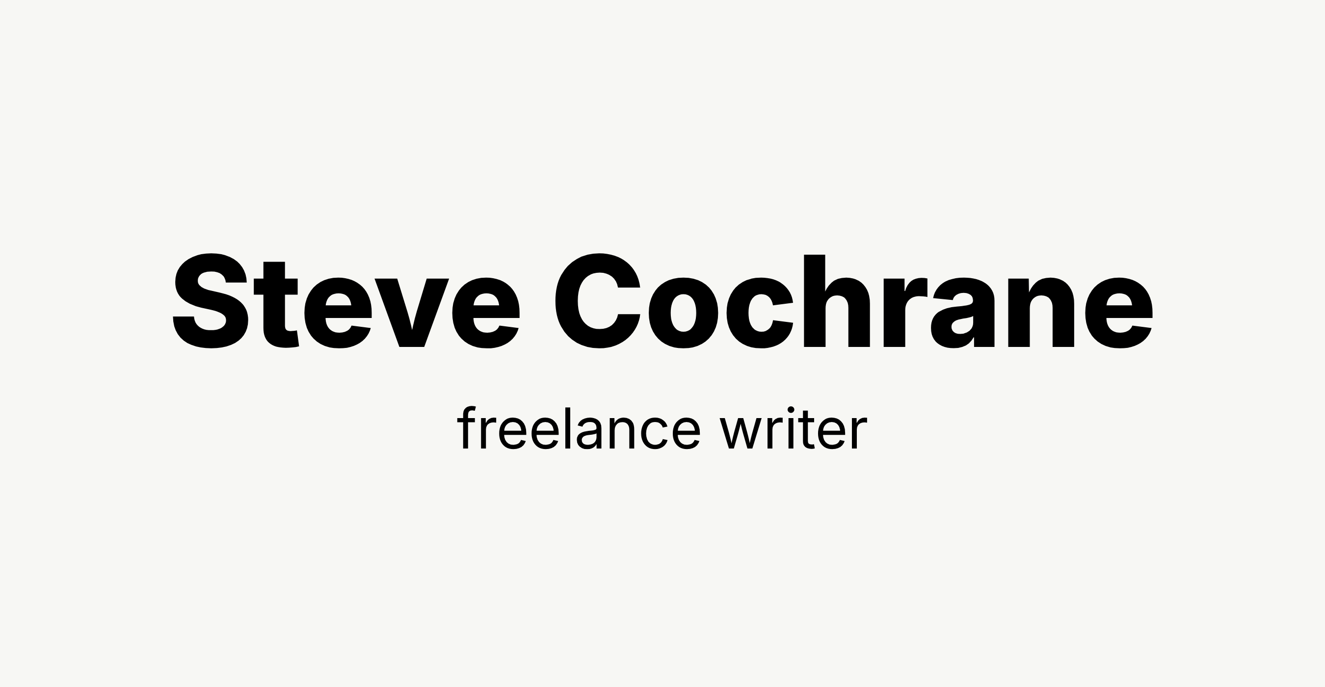 Steve Cochrane writer website displayed across desktop and mobile screens